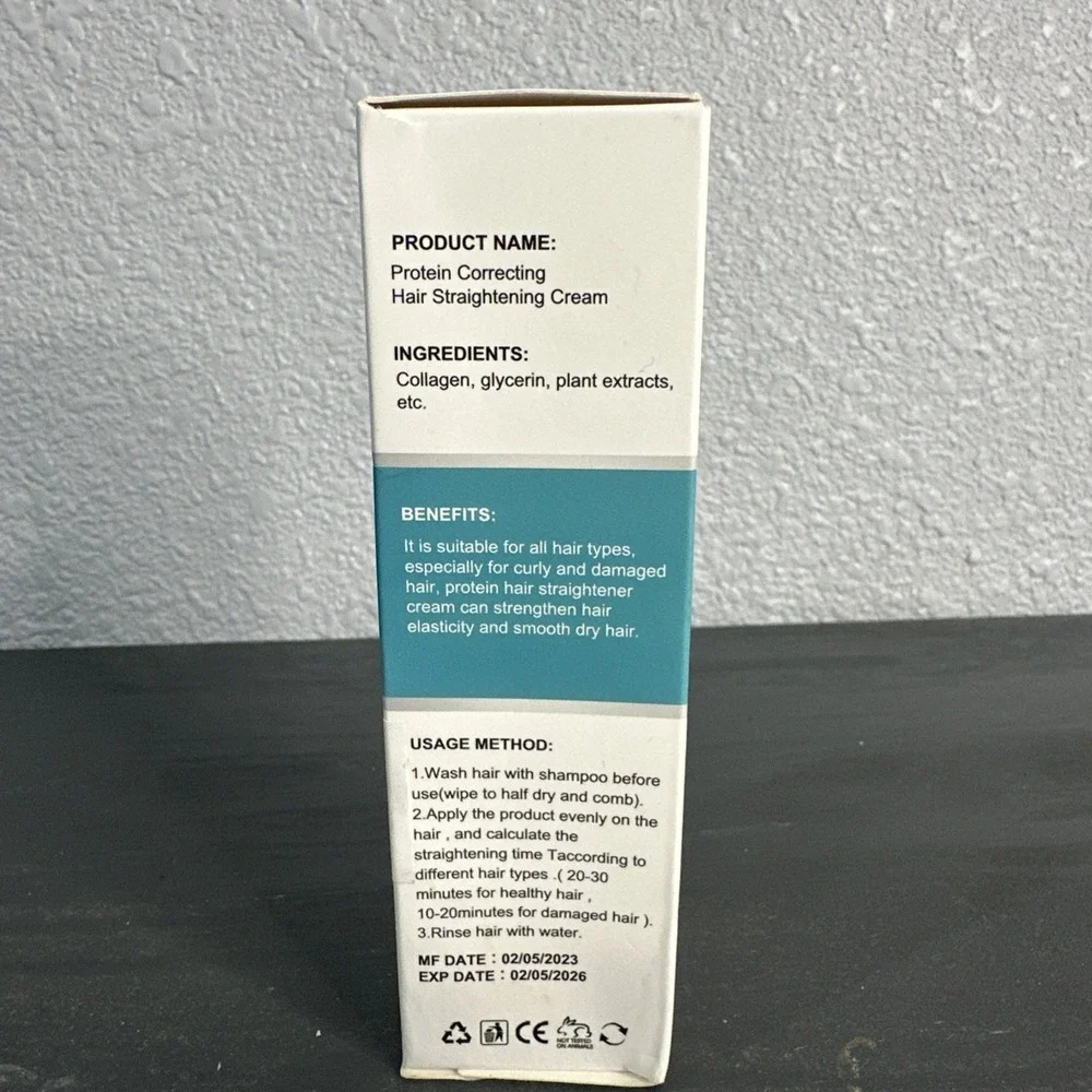 Protein Correcting Hair Straightening Cream Silk Gloss Smooth Rough Hair NIB‎
